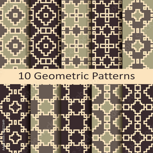 set of ten geometric patterns