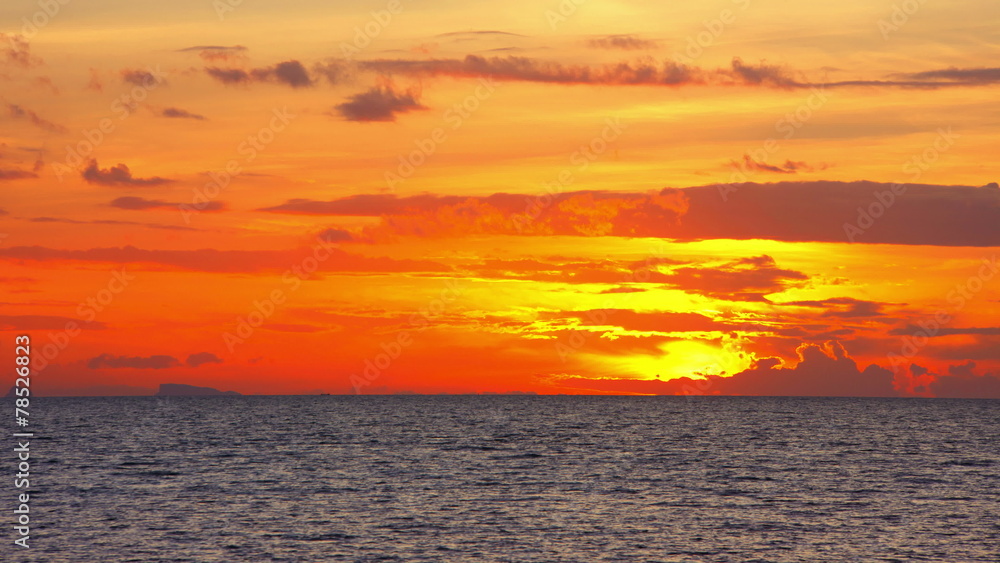 amazing sunset over the beautiful sky with clouds, rippling amazing sunset over the beautiful sky with clouds, rippling