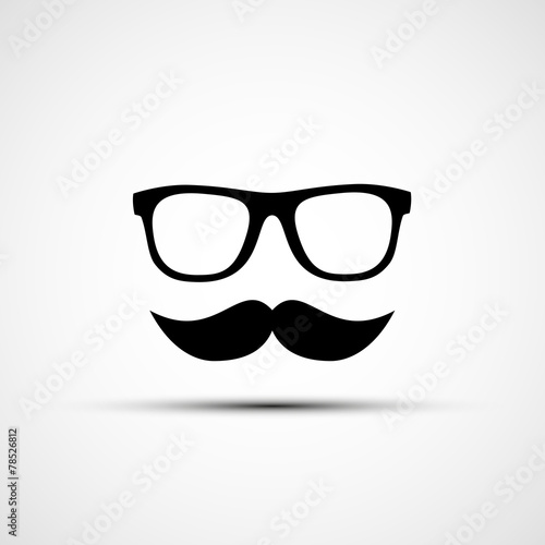 Vector illustration of glasses and mustache