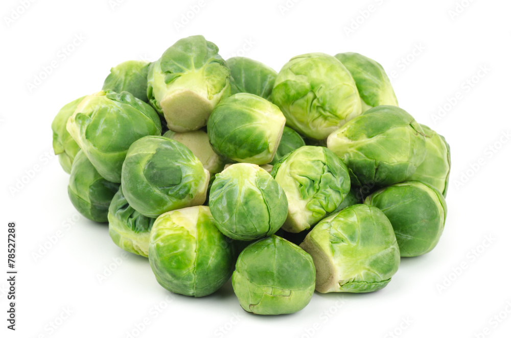 Fresh brussels sprout on white background Fresh brussels sprout on white background