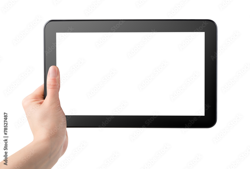 Tablet in hand Tablet in hand