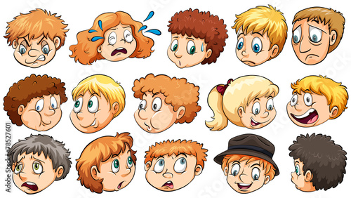 Set of facial expressions