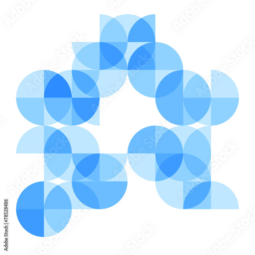 abstract geometrical background with bright blue circle segments