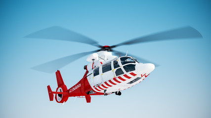 Handdoek met foto Helikopter Reddingshelikopter tijdens noodoperatie  © jules