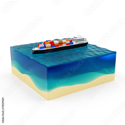 Cargo Tanker Ship on Beautiful Ocean Landscape © Rashevskyi Media