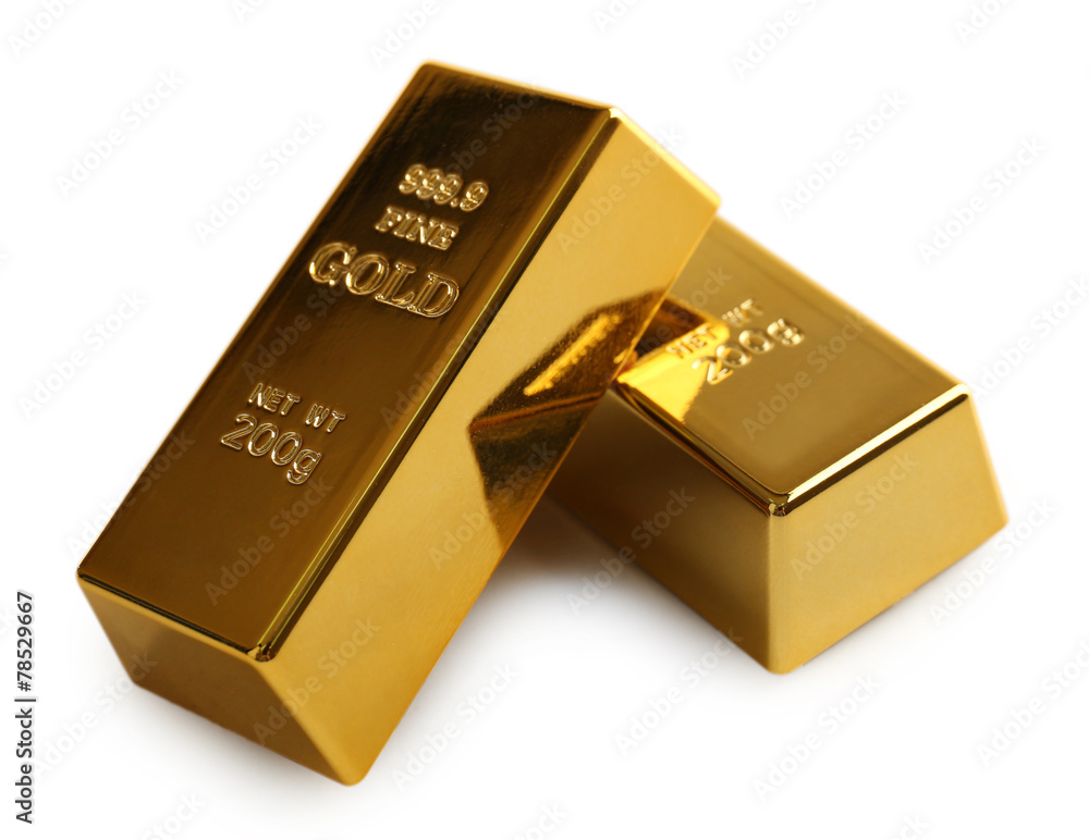 Gold bars isolated on white Gold bars isolated on white