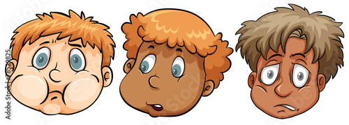 Sad faces of boys