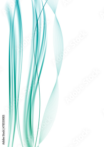 blue green turquoise vertical moving swoosh waves with sharp lin