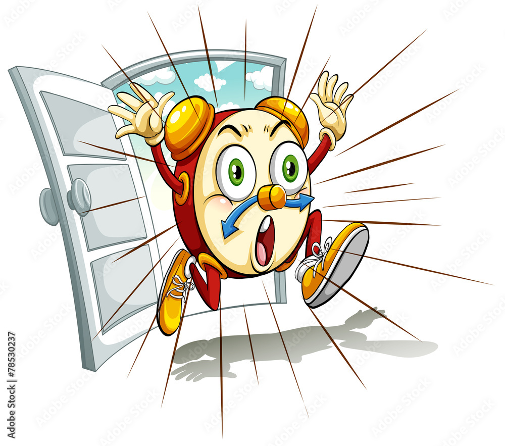 Fototapeta premium An idiom showing a running time