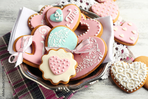 Fotobehang Heart shaped cookies for valentines day
