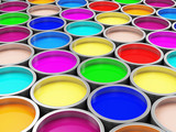Heap of Colorful Paint Cans Abstract Background