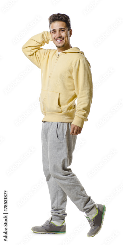 Naklejka premium Full man in tracksuit