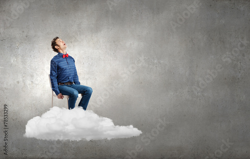 Man on cloud