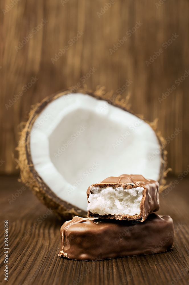 chocolate bar with coconut filling chocolate bar with coconut filling