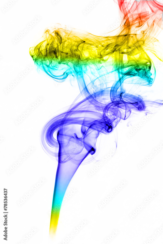 image colored smoke on white background