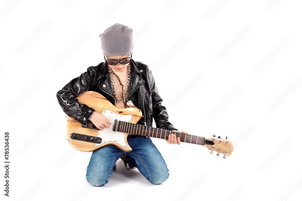 Obraz premium junger Rockgitarrist