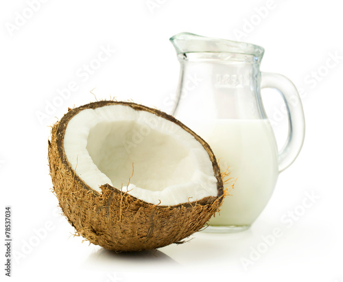 coconut and coconut milk in a glass jar