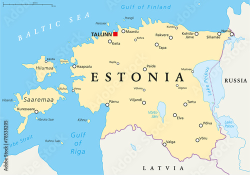 Estonia Political Map photo