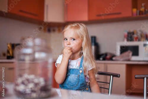 Girl on kitchen
