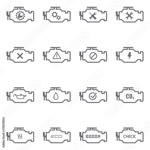 Set of Check Engine Icons