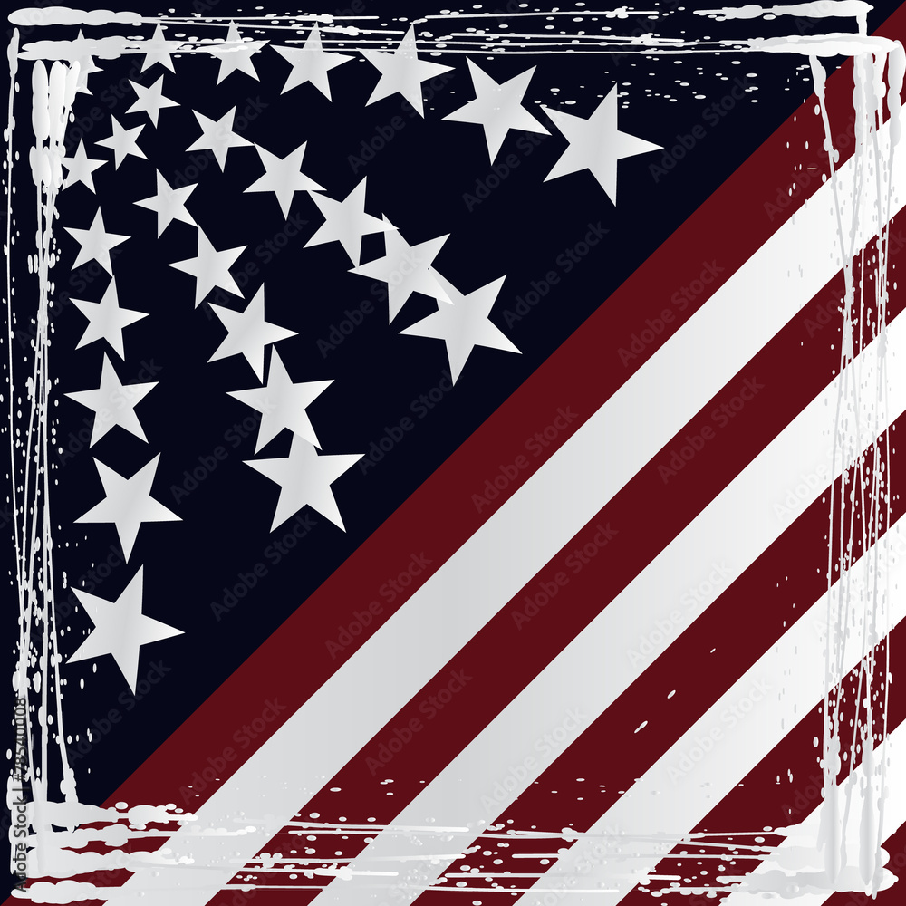 American flag grunge style. Vector. American flag grunge style. Vector.
