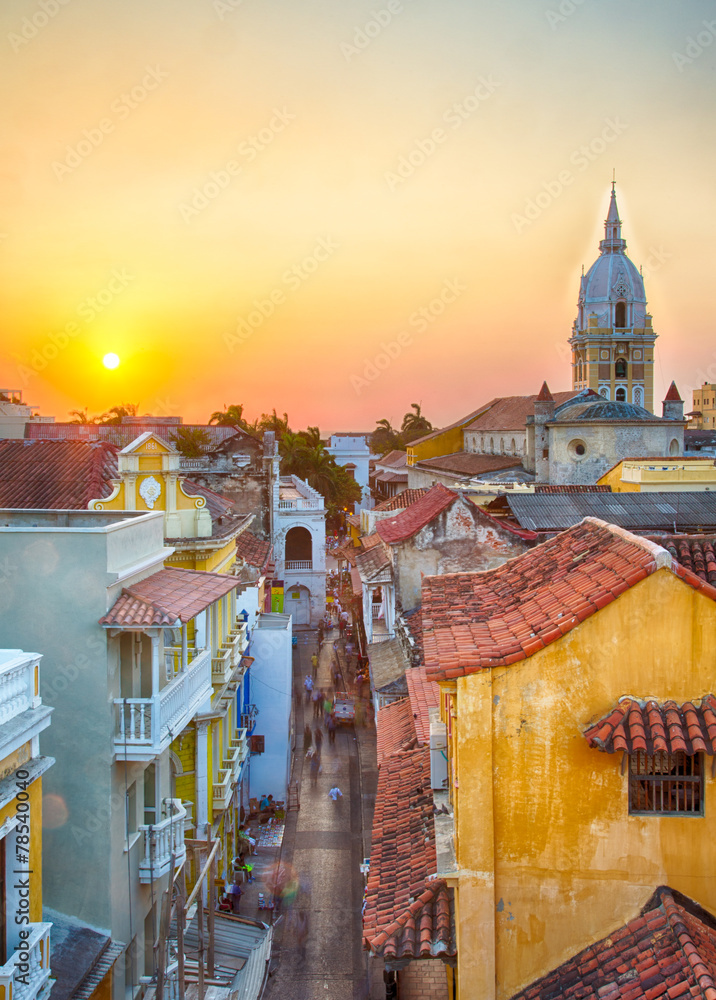 Sunset over Cartagena - obrazy, fototapety, plakaty 
