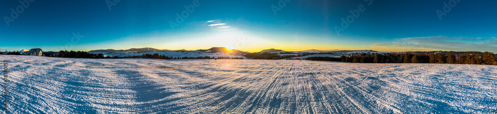 panorama of mountain landscape winter