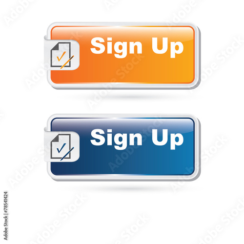 Vector sign up button set