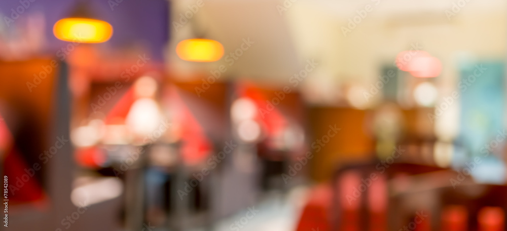 Coffee shop blur background with bokeh image