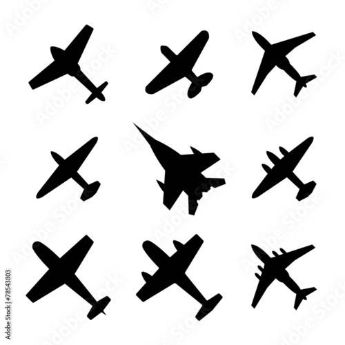 Icons airplanes, vector illustration. © kup1984