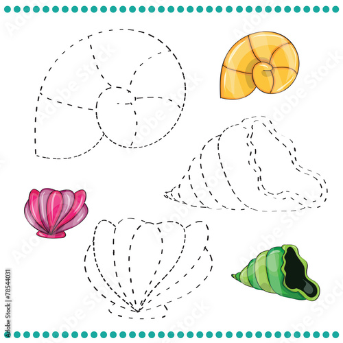 Connect the dots and coloring page - sea