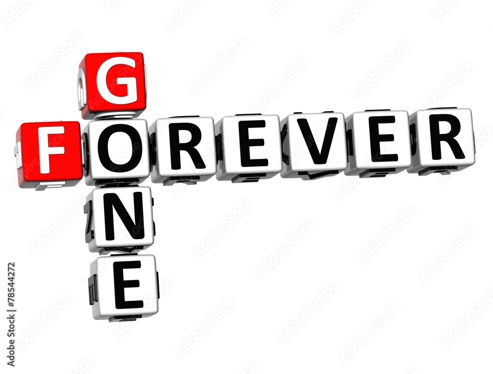 3D Crossword Forever Gone on white background 3D Crossword Forever Gone on white background