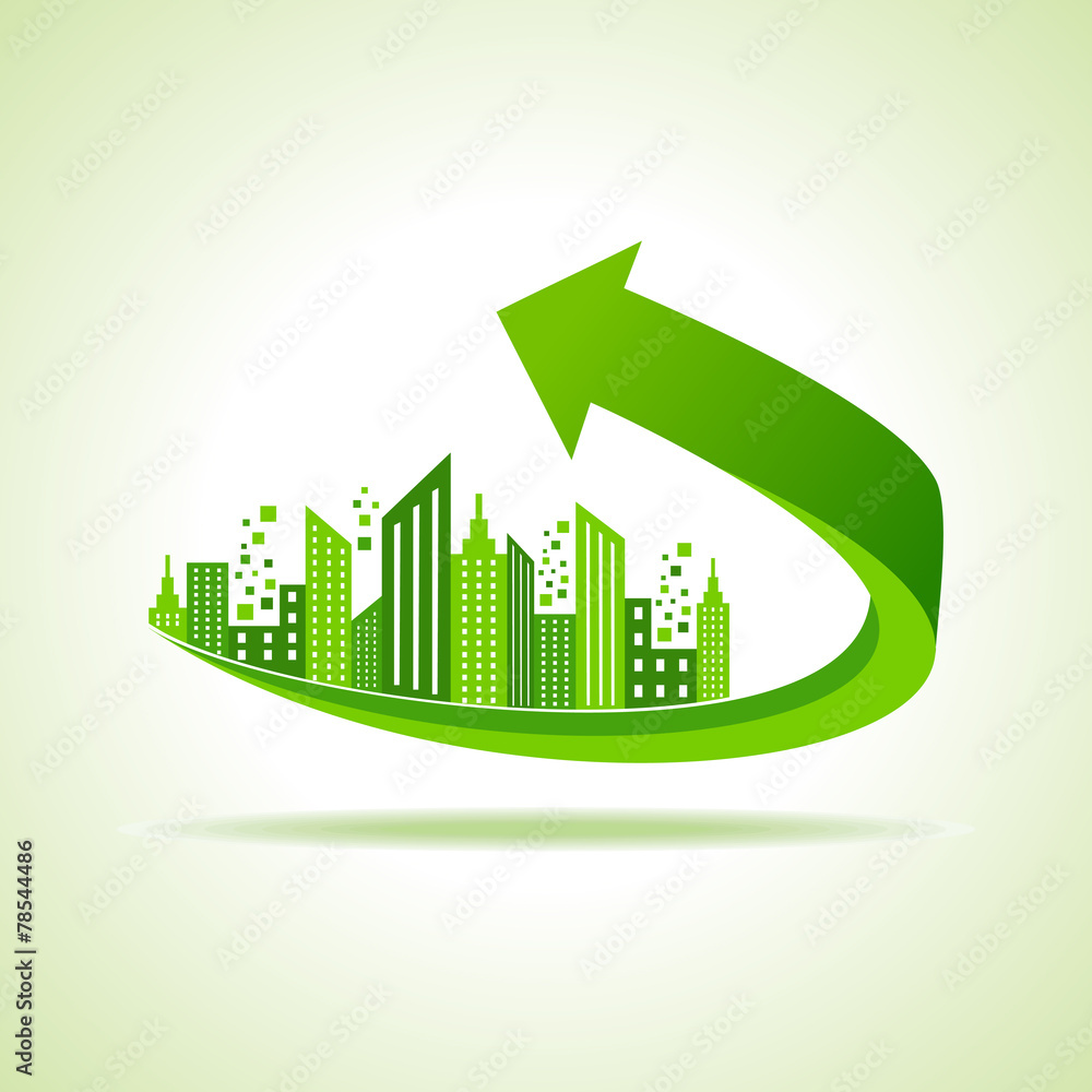 Eco cityscape -go green concept stock vector