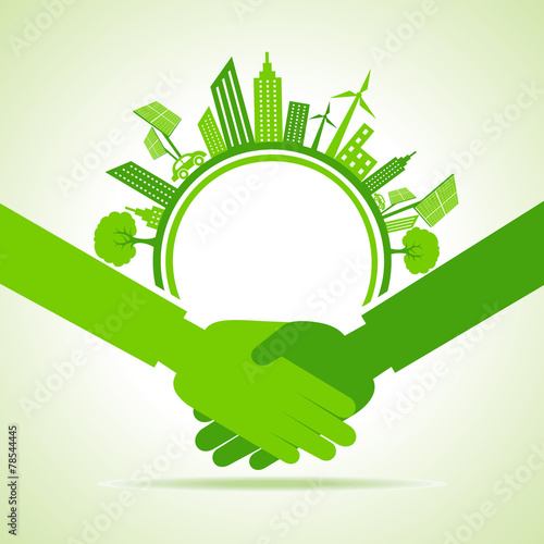 Eco cityscape -go green concept stock vector