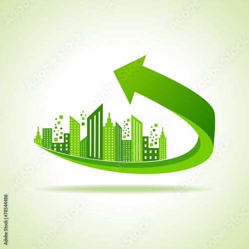 Eco cityscape -go green concept stock vector