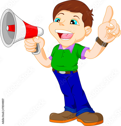 Child screaming into a megaphone