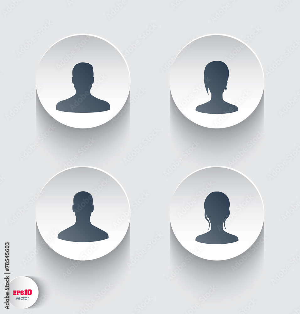 Avatars trendy round 3d icons icons vector illustration, eps10 Avatars trendy round 3d icons icons vector illustration, eps10