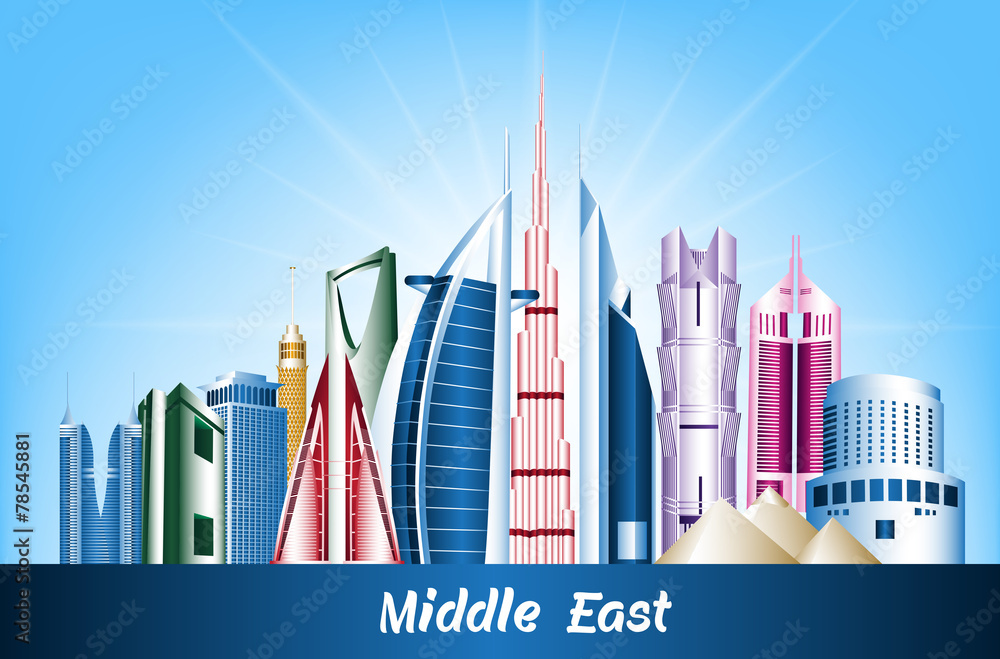 Colorful Cities and Famous Buildings in Middle East Colorful Cities and Famous Buildings in Middle East