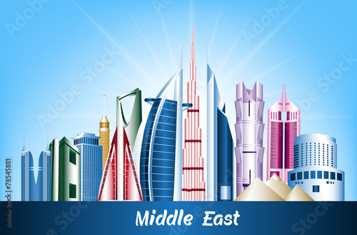 Colorful Cities and Famous Buildings in Middle East
