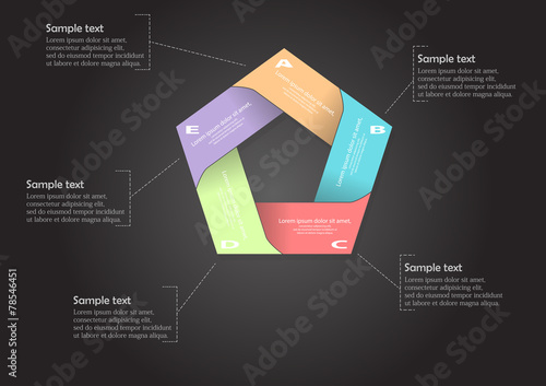 Pentagon motif color infographic