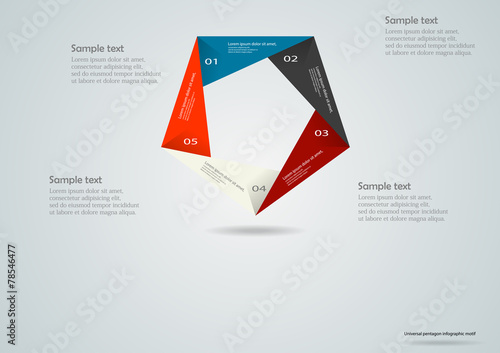 Pentagon origami infographic