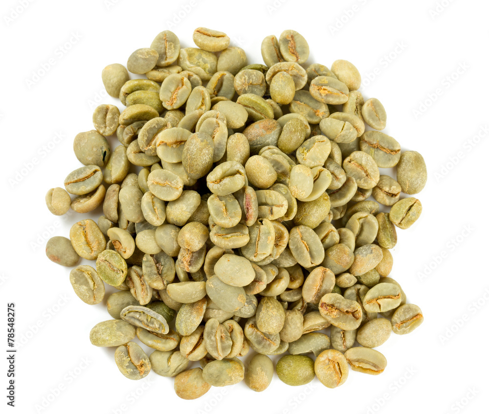 green coffee beans isolated on white background green coffee beans isolated on white background