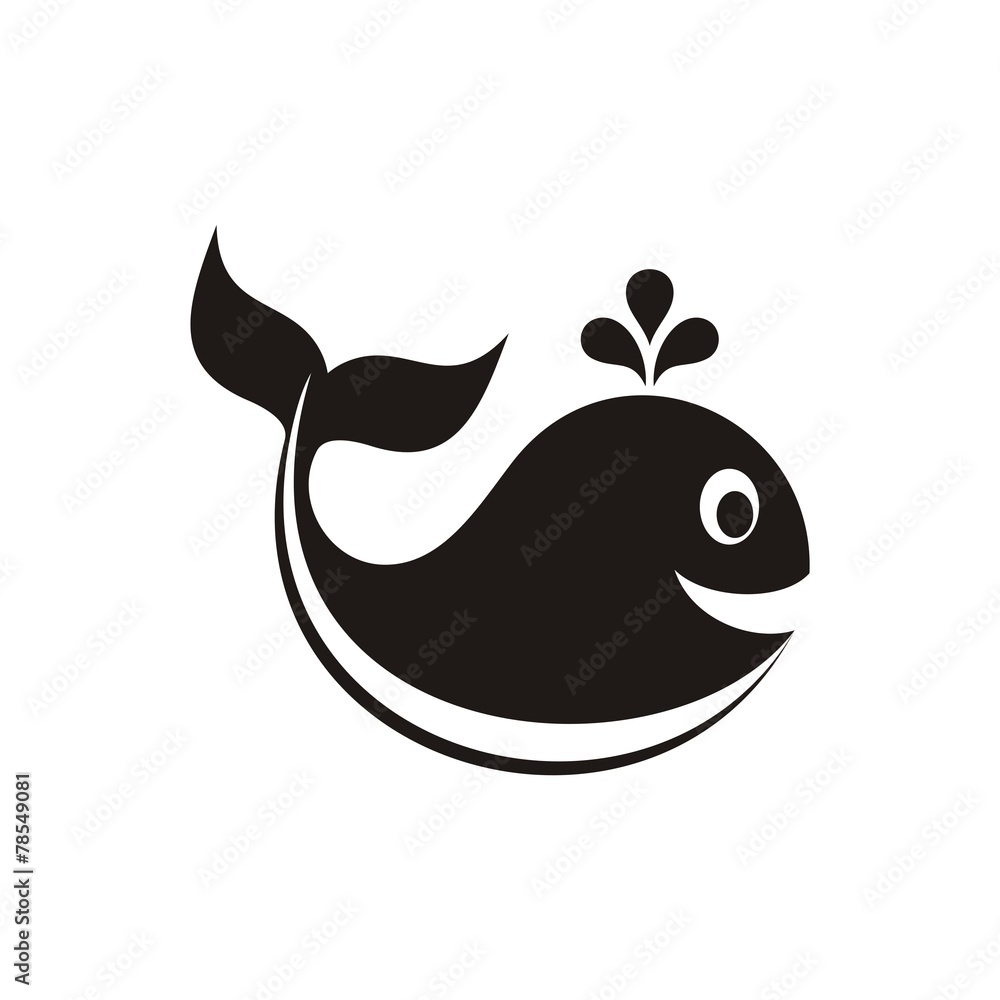 Fototapeta premium Vector whale icon