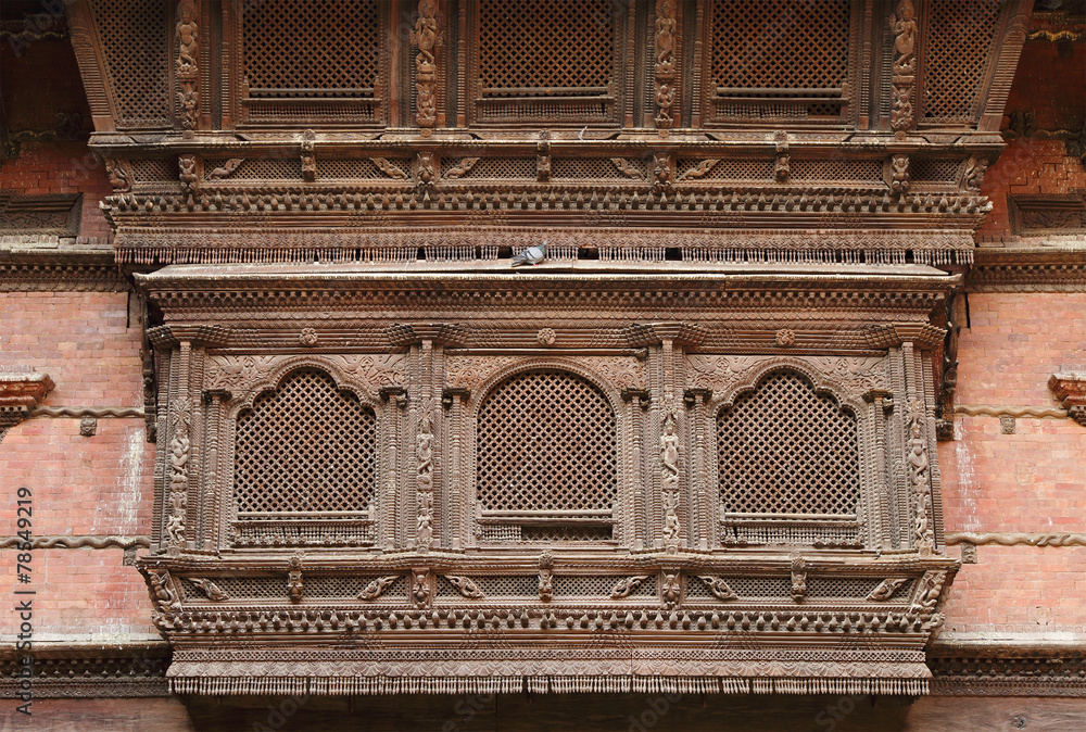 Beautiful ancient window of Hanuman Dhoka Durbar Beautiful ancient window of Hanuman Dhoka Durbar