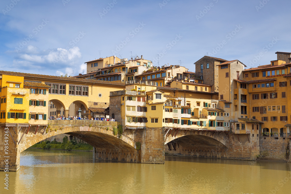 View to bridge Ponte Vecchio, Florence, Italy