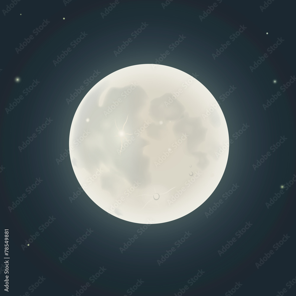 Fototapeta premium Realistic moon. Vector illustration