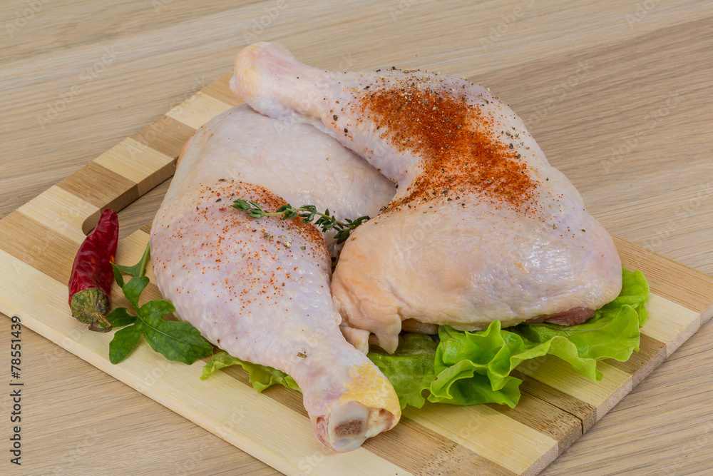 Raw chicken leg Raw chicken leg