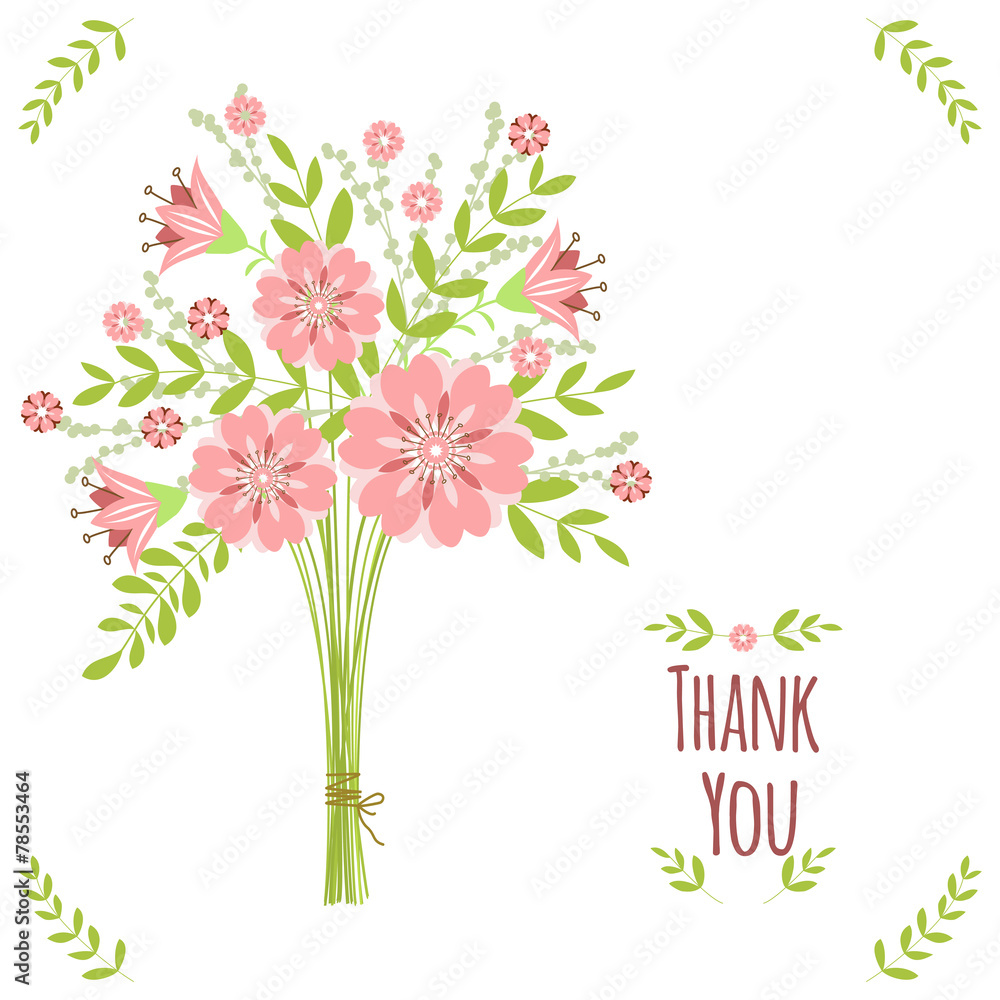 Obraz premium Greeting card with flowers.