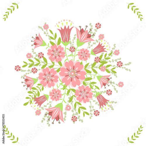 Greeting card with flowers.