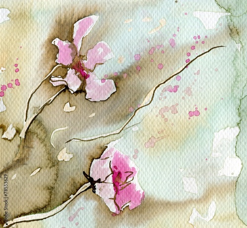 Plakat w ramie pink flowers